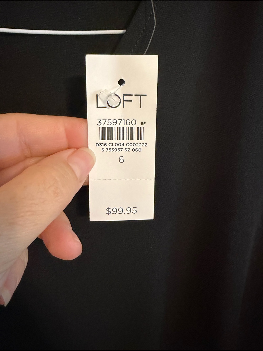 LOFT Black Wide Leg Jumpsuit Size 6 NWT V Neck Long Sleeve Belted - Picture 3 of 9
